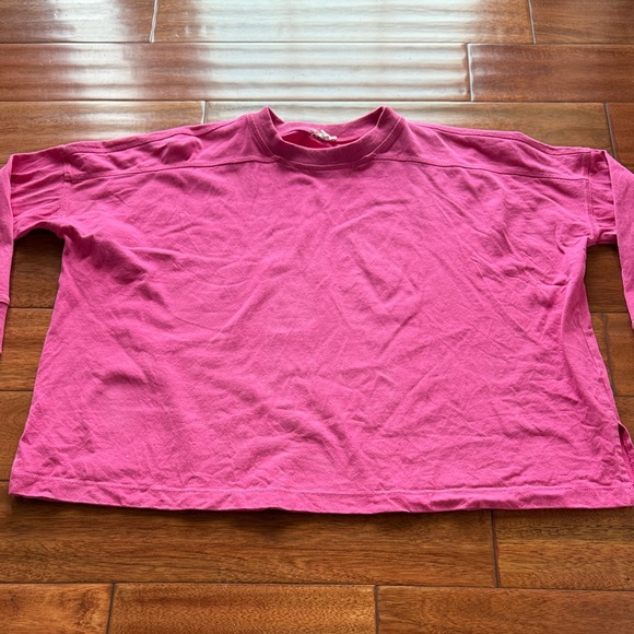 Easel Pink Long Sleeve Crew neck Sweatshirt Oversized Medium 100% Cotton - Picture 6 of 8